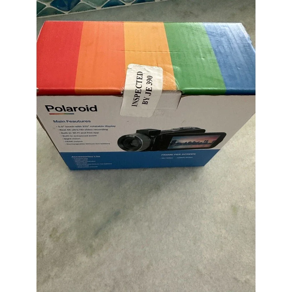 Polaroid 4K 18X Zoom Touch Screen Wi-Fi Camcorder Black Complete New In Box $129
